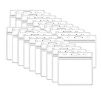 20 Pcs Plastic Holders, Transparent ID Card Holders, Waterproof Double-Sided Name Tag Badge for Work, Events, Conferences & School