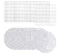 20 PCS Plastic Mesh Canvas Sheet Square & Round Cross Stitch Canvas Blank Needlepoint Canvas Mesh Eye Mesh for DIY Knitting Crochet Embroidery Crafts