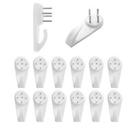 20 pcs Plastic Non-Trace Wall Picture Hooks, Non-Mark Hook, Invisible Concrete Nail Hard Wall Hook, Traceless Hangers Hooks, No Damage Hanging kit for Picture Photo Frame Hangers - White (M Size)