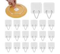 20 Pcs Plate Hangers for The Wall, Invisible Adhesive Picture Hangers Plate Holder for Wall, Practical Picture Hanging Hooks for Decorative Plates, Art, Frames, Paintings