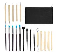 20 Pcs Polymer Clay Tools, Clay Sculpting Tools Clay Modelling Tools Ball Stylus Dotting Tools Ceramic Tools Clay Pottery Tools Clay Carving Tools with Storage Bag for Embossing Ceramics Sculpture