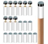 20 PCS Pool Cue Tips, 12mm Billiard Stick Tips Pool Replacement Repair Kit Screw-On and Slip-On Snooker Cue Stick Ferrules for Pools Table Cues Stick-Tips Head and Leather Snooker-Stick (Gray)