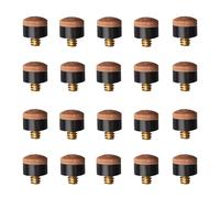 20 Pcs Pool Cue Tips Hard Leather Screw-on Tips,Screw on Tips 10 mm Replacement Cue Tips for Pool Cues and Snooker,Screw on Tips 10 mm Cue Hard Tips for Pool Cues and Snooker(Brown)