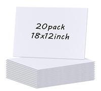 20 Pcs Poster Board Corrugated Plastic Sheets for Projects Art Crafts Blank Yard Signs Coroplast Sign Blank Board, IKAYAS 18 x 12 Inches White Blank Yard Signs Outdoor Corrugated Plastic Signs