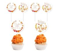 20 Pcs Pumpkin Welcome Baby Cupcake Toppers, Fall Harvest Baby Shower Decor | A Little Pupmkin is on the Way, Fall Autumn Pumpkin Baby Shower Decorations, Thanksgiving Sweet Baby Cupcake Toppers