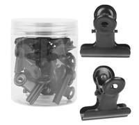 20 Pcs Push Pins Clips, Black Thumb Tacks with Bulldog Clip Drawing Pins Metal Pushpin Holder Bulletin Board Cork Board Accessories for Home Office Cubicle Wall Use