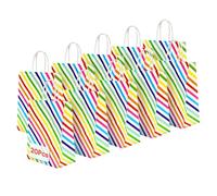 20 Pcs Rainbow Gift Bags 18x22x8cm-Colourful Party Favour Bags with 24 Heart Stickers | Durable Kraft Paper Goodie Bags for Birthdays, Weddings, Baby Showers,Candy Favours (Coloured Twill)