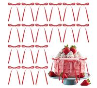 20 Pcs Red Bow Cake Decorations, Red Bows Cupcake Toppers, Cake Ribbon Bows Cupcake Picks for Cherry Cakes Decorations, Baby Shower, Wedding, Birthday Party