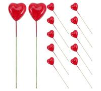 20 Pcs Red Foam Heart Cake Decorations, Cupcake Toppers for Parties | Heart Cake Decorations for Pastries and Desserts, DIY Styling for Weddings, Birthdays, Mother's Day and Romantic Random Color