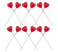 20 Pcs Red Heart Cake Decorations, Cupcake Toppers for DIY Inserts | Foam Heart Shape, Lightweight Party Picks, Anniversary and Shower Use, Romantic Elegant Style Random Color