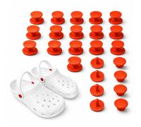 20 Pcs Red Replacement Rivets - Plastic Shoes Strap Button for Sandals & Flip Flops, Waterproof DIY Repair Rivets for Men, Women & Kids, No Tools Needed, Easy Fix, Bright Color