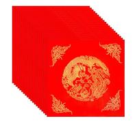 20 PCS Red Xuan Paper, Square Red Chinese Rice Paper for Brush Writing, 2026 Chinese New Year Decorations, Wall Stickers Classic Vintage Chunlian Duilian Paper for Spring Festival
