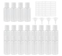 20 Pcs Refillable Clear Flip Cap Bottles,Plastic Empty Transparent Containers,Travel Bottles, Cosmetic Bottles Plastic with 4 Small Funnels and 4 Labels for Packing Toiletries Shampoo Liquid (30 ml)