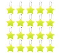 20 Pcs Reflective Key Ring Pendant Set Reflector for Children, Reflective Safety Pendant, Reflective Star for Children, for Adults Children Night Walking Running, Cycling Backpack