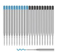 20 PCS Replaceable Metal Ballpoint Pen Refills, 9.9cm 1 mm Medium Point Gel Pen Refill for Parker Ink Pen Refills Smooth Writing for School Writing Stationery Office Supplies (Blue, Black)