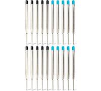 20 pcs Replaceable Metal Ballpoint Pen Refills, Black and Blue Ink Pen Refills for Parker Ballpoint Pens, Medium, for School and Office Supplies