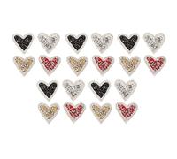 20 Pcs Rhinestone Embroidered Patches, Heart Shape Iron On Patches, Shiny DIY Sewing Patches with Hot Melt Adhesive for Clothing Bags Hats Decoration and Repair