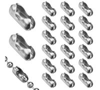 20 Pcs Roller Blind Cord Connector Clips, Stainless Steel Roller Blind Ball Chain Cord Connector Clips, Replacement Blind Pull Cord Connector, Roller Ball Chain Connector Roman and Vertical blinds