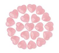20 Pcs Rose Quartz Heart Crystals Gemstones Crystal Bulk Reiki Love Pink Energy Balancing Pocket Spiritual Divination Reiki Healing Gemstones, Crystal Gifts for Women, Valentines Day Gifts for Her