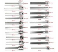 20 Pcs Rotary Set Shank Speed Steel Drill Bits with 1/8 Inch Elite for Dremel Burr Tools Metal Wood Grinding Stone Engraving Carving Plastic