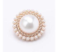 20 Pcs Round Buttons with Shank, Pearl Decorative Button for Women Clothes Cardigans Coat Craft Projects, 20mm-Light golden-20mm