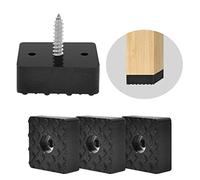 20 Pcs Rubber Furniture Feet Square Rubber Feet Foot Caps for Garden Chairs Suitable for all Types ofFurniture, Non-Slip Keep off Wet Floors Protect Furniture（30MM*30MM）