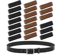20 Pcs Rubber Leather Belt Loop Keepers Ring Buckle Replacement Belts Straps Organizer Fixing Holder Stays Retainer Loops for Belt Hold Extra Men Women DIY Craft Accessories (Brown & Black)