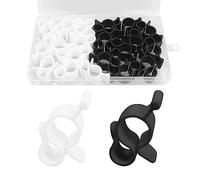 20 Pcs RV Awning Hooks, RV Awning Accessory Hangers, Black Car Mounted Hook, Wires Clamp Opened Ring, Piping Rail Accessories for Motorhome, Camping Tent, Motorhome, Garden Parties, Christmas Party