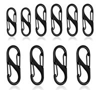 20 Pcs S Small Carabiner Keyring Clip, 3 Sizes Dual Opening Keychain Clip S Ring Locking Carabiner Double Clip Hook for Outdoor Hiking Fishing Camping Traveling
