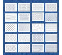 20 Pcs Sashiko Stencil Traditional Quilting Stencils Wash Away for Crafts, Embroidery Stencil Geometric Line Stencils Kit, Quilting Templates for Sewing Hand Crafting Clothes (8.3 * 5.9Inches)