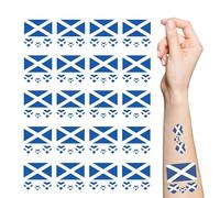 20 PCS Scotland Flag Remembrance Day Tattoos, Temporary Face Tattoo Stickers for 2026 World Cup, Teams Supporters Families Fans, Scotland Party Decorations