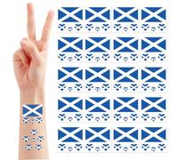 20 Pcs Scotland Flag Temporary Tattoos, Waterproof Scotland Flag Bunting Tattoo Transfer Stickers for St Andrews and Scottish Party, Face Tattoo for Football Teams Supporters and Family Fans