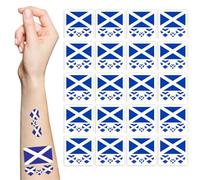 20 PCS Scotland Flag World Cup Remembrance Day Decorations Theme and Temporary Tattoo Transfer Stickers St Georges Flag World Twenty pieces each and for Teams Supporters Families Teamsootball Fans
