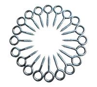 20 Pcs Screw In Eyes - Zinc Plated Steel (55mm)