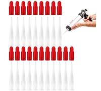 20 Pcs Sealant Nozzles Transparent Replacement Tips with Red Caps, Nozzles for Silicone Sealant, Caulk Applicator Tool for Kitchen and Household