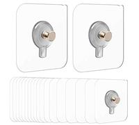 20 Pcs Self Adhesive Wall Nail Transparent Adhesive Hooks Strong Adhesive Hooks Non Trace Wall Picture Hooks for Wall Picture Home Bathroom Kitchen