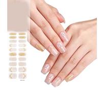 20 Pcs Semi Cured Gel Strip With Soft Glossy Gel Finish Long Lasting Wraps Salon-Quality Gel Stickers