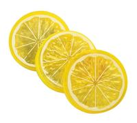 20 Pcs Set Fake Lemons Slices Decor - Artificial Plastics Lemons Slices for Lemonade Party, Photography Props （Yellow, 5cm Dia.）,lemon