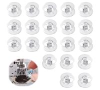 20 Pcs Sewing Machine Bobbins,for Most Brother, Singer, Janome, Clear Plastic Bobbin Case Compatible with Most Household Machines