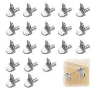 20 Pcs Shelf Support Pegs 5mm L Shaped Solid Alloy Shelf Pins, Antirust Metal Shelf Supports Brackets for Cabinet Cupboard Wardrobe Bookcase Closet Wood Glass Shelves