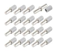 20 Pcs Shelf Support Pegs, 6mm*25mm Shelf Pins with Non-Slip Rubber Sleeves, Self Tapping Screws for Wood Glass Cupboard Cabinet Wardrobe Closet Shelf - Center Bar