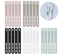20 Pcs Silicone Cable Ties Reusable Cable Straps Cord Ties for Electrical Charging Cable Management Organizer Multipurpose Elastic Cord Straps for Bundling Appliances Charging Cords Earphone Cable
