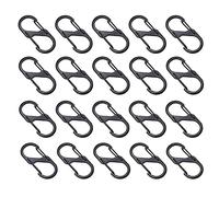 20 PCS Small Alloy Carabiner Clip, 1.6 inch(41mm) Carabiner Clips Dual Wire Gate Snap Hook Keychain Women Men Camping Fishing Hiking Traveling (Black)