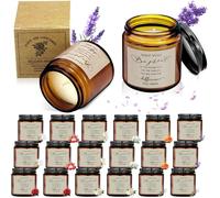 20 Pcs Small Aromatherapy Candles Gift Set, Amber Scented Candle Jars for Women, Long Lasting Burn Natural Soy Wax Candle for Birthday Valentine's Mother's Anniversary Thanksgiving