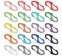 20 PCS Small Carabiner Clips 4.1cm D Clips Keyring Carbineers Keychain Spring Snap Hooks Mini Carabiner Clip Set for Keys, Dog Leash, Outdoor Camping Fishing Hiking Accessories(20 Colors)