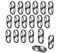 20 Pcs Small Carabiner Keyring Clip Set, 32mm Dual Spring Keychain Clip With 2 Opening Snap Hook, S Shape Double Clips Hook for Hiking, Fishing, Camping, Traveling