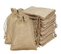 20 PCS Small Hessian Bags, 10 x 15 cm Burlap Bags, Linen Drawstring Bag Reusable Fabric Bag Jute Burlap Gift Small for Jewelry Wedding Christmas Party and DIY Craft