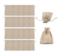 20 PCS Small Hessian Bags, 7 x 9 cm Linen Drawstring Bags, Jute Burlap Gift Pouches, Small Jewellery Baggies Reindeer Food Bag Gift Bag