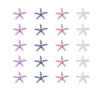 20 Pcs Small Rhinestone Starfish Hair Clip Cute Mermaid Hair Pin Sea Star Hair Barrettes Glitter Bride Hairpins Ocean Theme Party Hair Accessories for Women Ladies White Purple Blue Pink