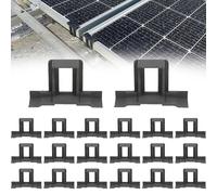 20 Pcs Solar Panel Drainage Clips for Water Guide, PV Module Cleaning Clips for 30mm/32mm/35mm/40mm Frame Thickness, Black Plastic Mud(30mm)